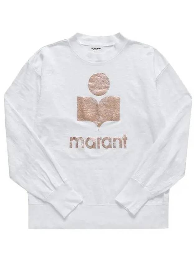 24 ss KLOWIA T-Shirt WITH Metallic Logo Print MARANT ETOILE TS0005FA A1N10E WHRG B0230963075 - ISABEL MARANT - BALAAN 3