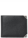 Gancini Leather Half Wallet Black - SALVATORE FERRAGAMO - BALAAN.