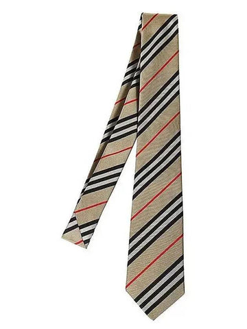 Classic Cut Icon Stripe Silk Tie Archives Beige - BURBERRY - BALAAN.
