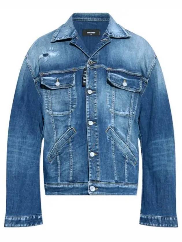 Distressed Denim Jacket Blue - DSQUARED2 - BALAAN 2