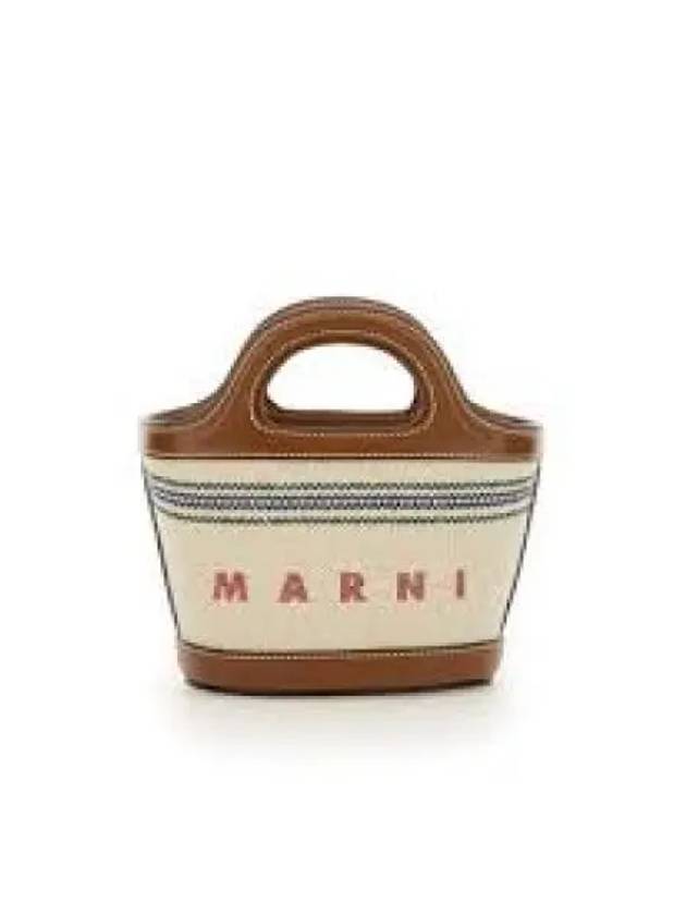 Tropicalia Canvas Bucket Bag Natural Moka - MARNI - BALAAN 2