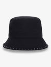 Rockstud Bucket Hat Black 5Y2HGA11LHJ0NO - VALENTINO - BALAAN 1