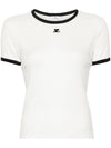 Contrast Signature Short Sleeve T-Shirt White - COURREGES - BALAAN 2