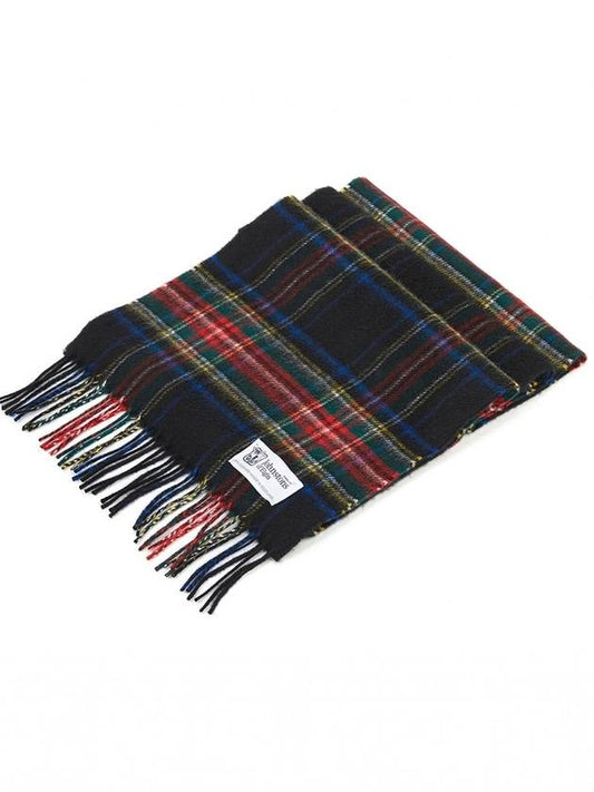 Johnstones of Elgin Tartan Cashmere Scarf KU0324 BLACK STEWART Unisex - JOHNSTONS OF ELGIN - BALAAN 1