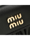 Logo Zipper Leather Card Wallet Black - MIU MIU - BALAAN 6