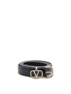 V Logo Leather Belt Black - VALENTINO - BALAAN 2