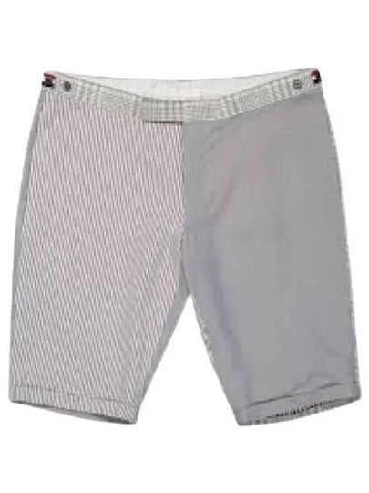 Fun Mix Linen Side Tab Shorts Grey - THOM BROWNE - BALAAN 2