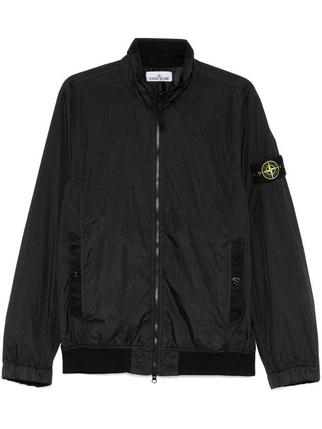 Crinkle Reps Wappen Bomber Jacket Black - STONE ISLAND - BALAAN 2