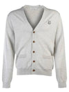 Bold Fox Head Patch Regular Cardigan Grey - MAISON KITSUNE - BALAAN 2