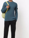 Full Rib Pure Wool Crewneck Knit Top Blue - STONE ISLAND - BALAAN 7