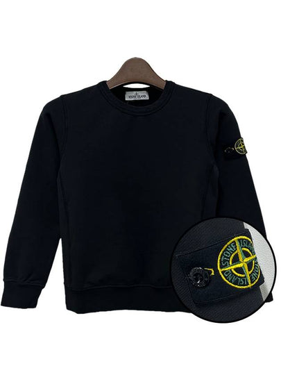 Wappen Patch Crew Neck Cotton Sweatshirt Black - STONE ISLAND - BALAAN 2