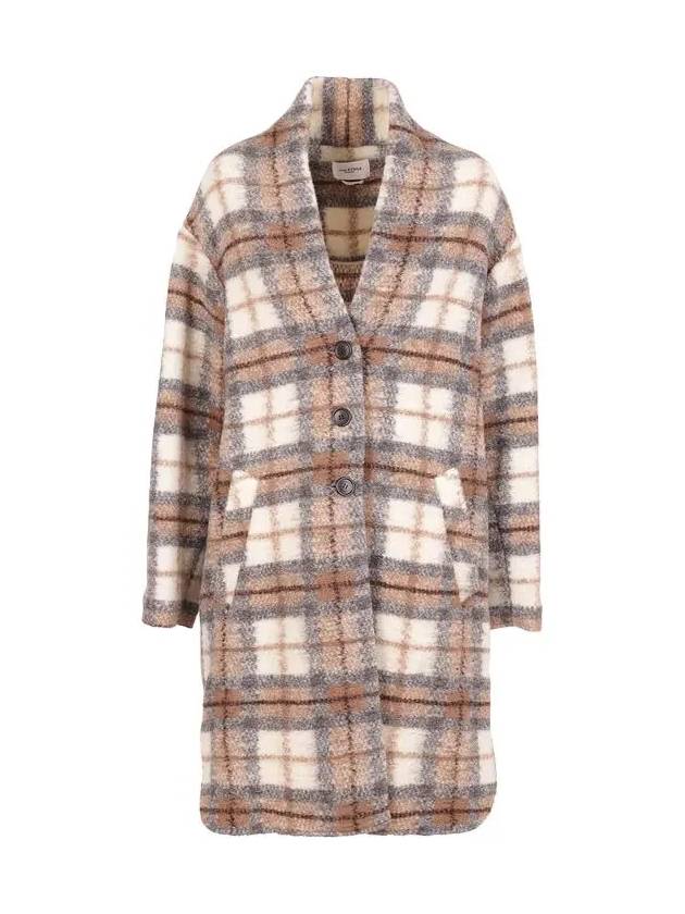 12Th Anniversary Gabriel Check Wool Single Coat Beige - ISABEL MARANT - BALAAN 2