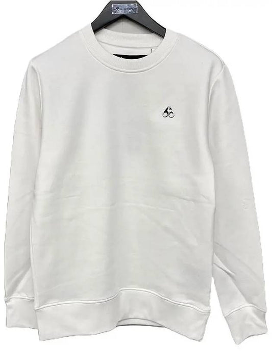 Men's Robinson Silver Logo Brushed Sweatshirt White - MOOSE KNUCKLES - BALAAN.