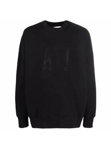 Chest Embroidery Logo Sweatshirt Black - AMI - BALAAN 1