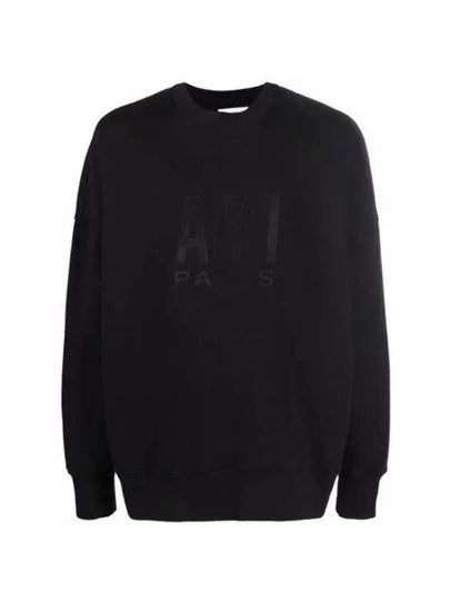 Chest Embroidery Logo Sweatshirt Black - AMI - BALAAN 2