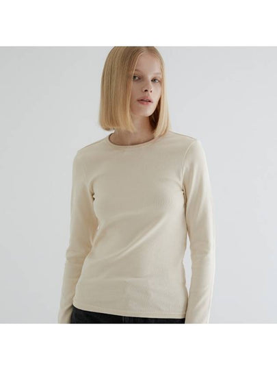 Pure Flice Round  Long Sleeve T Shirt Beige - LE SOLEIL MATINEE - BALAAN 2