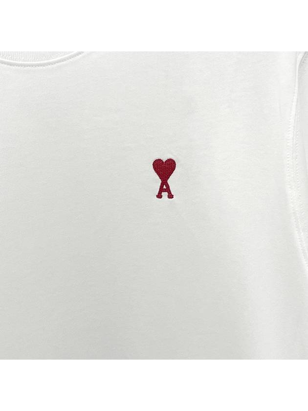 Small Heart Logo Boxy Fit Short Sleeve T-Shirt White - AMI - BALAAN 6