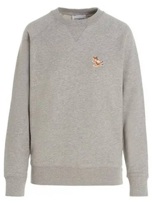 Chillax Fox Patch Classic Sweatshirt Grey Melange - MAISON KITSUNE - BALAAN 2