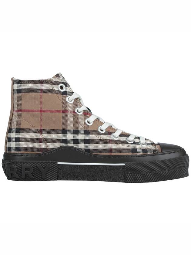 Vintage Check Stripe Logo High Top Sneakers Brown - BURBERRY - BALAAN 5