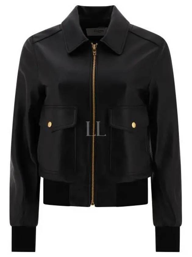 Biker Leather Jacket Black - CELINE - BALAAN 2