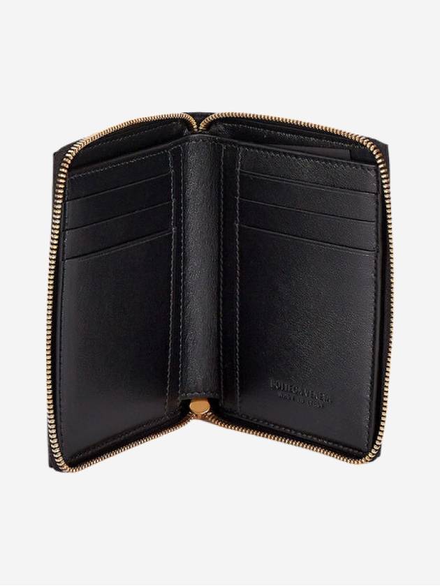 Intrecciato Zip Around Half Wallet Black - BOTTEGA VENETA - BALAAN 3