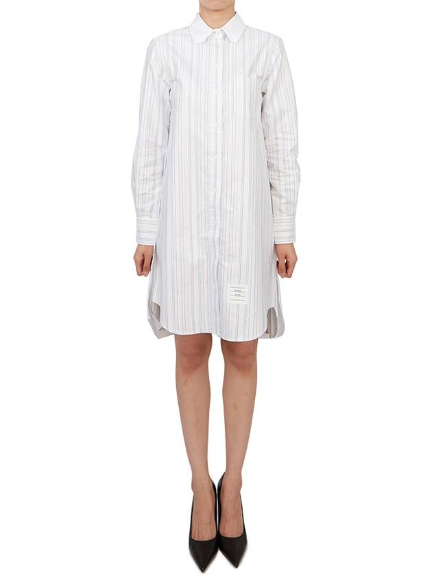 Pleated back stripe Oxford dress FDSD95C F0272 996 - THOM BROWNE - BALAAN 4