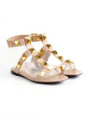 Roman Stud Anklet Flat Sandals Pink - VALENTINO - BALAAN.