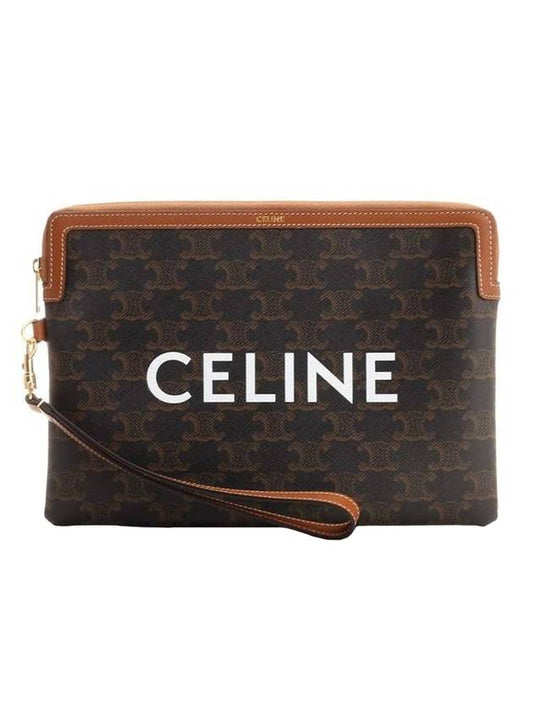 Strap Small Clutch Bag Brown - CELINE - BALAAN 1