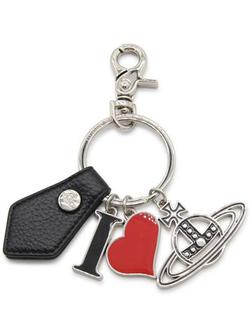 Biogreen I Love ORB Saffiano Key Holder Black - VIVIENNE WESTWOOD - BALAAN 1