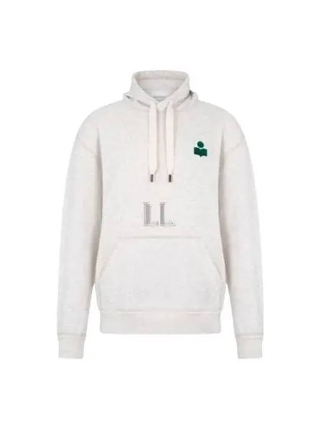 Matte Logo Print Hoodie Emerald Ecru - ISABEL MARANT - BALAAN 2