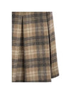 Check Patterned Pleat Skirt Brown - FABIANA FILIPPI - BALAAN 5