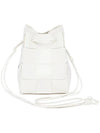 Intrecciato Cassette Small Bucket Bag White - BOTTEGA VENETA - BALAAN 4