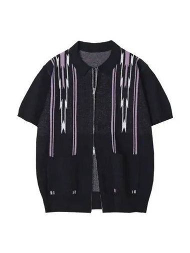 Navajo Boucle Knit Cardigan Black - KND - BALAAN 1