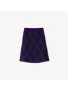 Argyle Wool A-Line Skirt Purple - BURBERRY - BALAAN 1