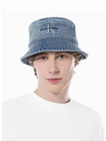 JEANS Men s Blue Denim Bucket Hat HX0336 407 - CALVIN KLEIN - BALAAN 1