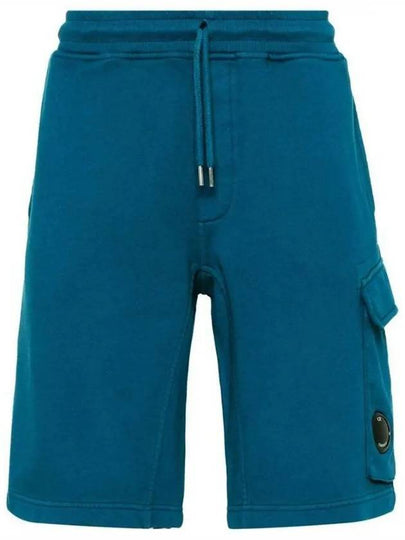 Men's Diagonal Cotton Track Shorts Blue - CP COMPANY - BALAAN 2