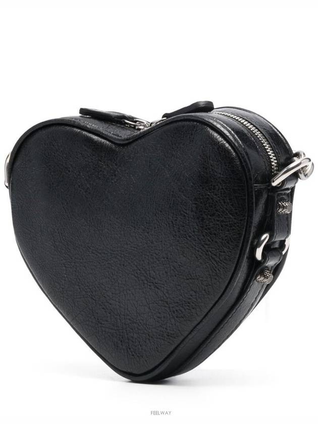 Le Cagolet Heart Cross Mini Bag Black - BALENCIAGA - BALAAN 5