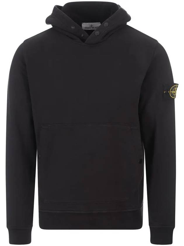 Garment Dyed Hoodie Black - STONE ISLAND - BALAAN 3