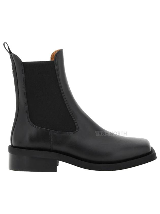 Women's Leather Chelsea Boots Black - GANNI - BALAAN.