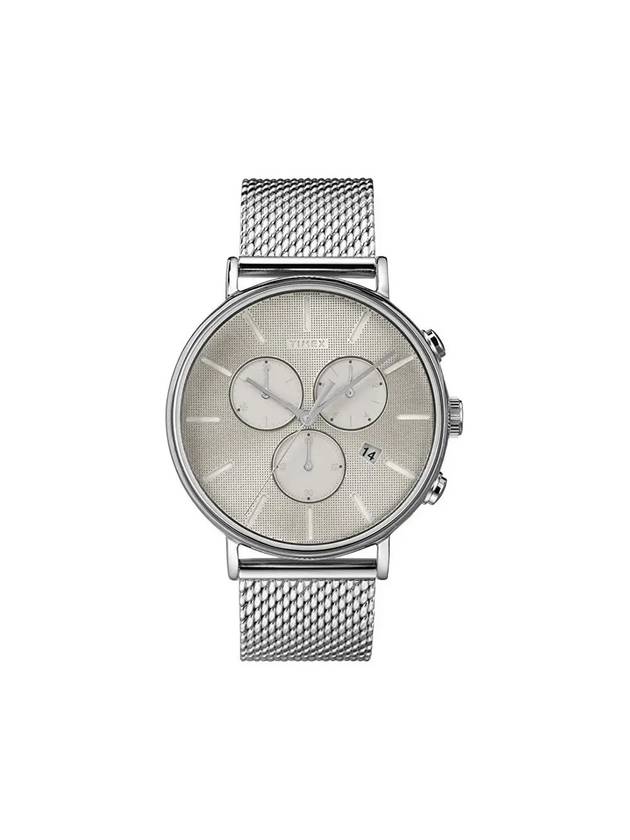 Men's Fairfield Supernova Chronograph Leather Watch Silver - TIMEX - BALAAN 1