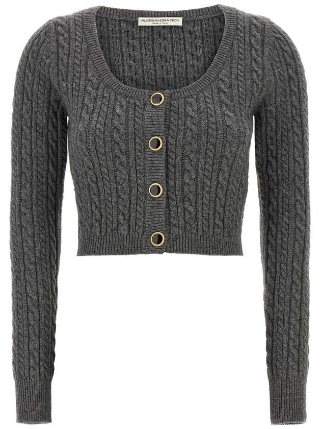 Alessandra Rich Cropped Wool Cardigan - ALESSANDRA RICH - BALAAN 1