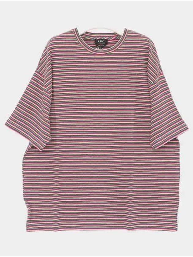 Bahaia Stripe Short Sleeve T-shirt Raspberry - A.P.C. - BALAAN 2