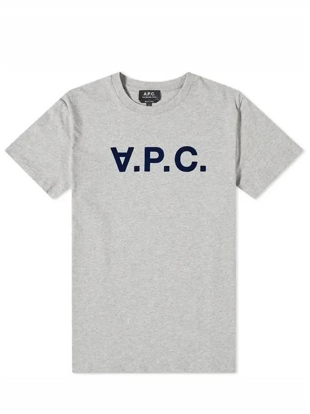 Men's VPC Logo Short Sleeve T-Shirt Grey - A.P.C. - BALAAN.