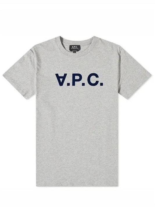 Men's VPC Logo Short Sleeve T-Shirt Grey - A.P.C. - BALAAN.