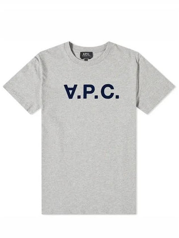 Men's VPC Logo Short Sleeve T-Shirt Grey - A.P.C. - BALAAN 1