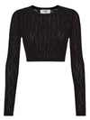 Cropped Knit Top Black - FENDI - BALAAN 2