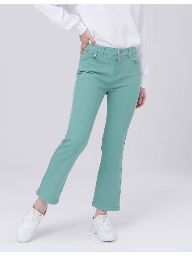 Waist Banding Cotton Span 8-quarter Semi Boot Cut Mint Green Pants DO3242PT66 2 - DOYOUKNOWMC GOLF WEAR - BALAAN 3