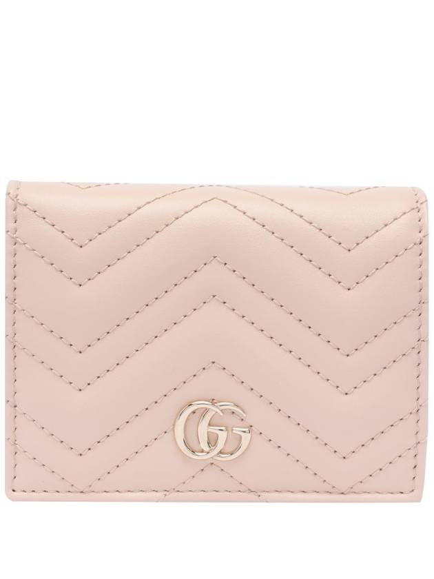 GG Marmont Leather Card Wallet Light Pink - GUCCI - BALAAN 1