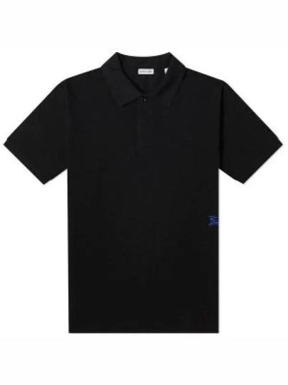 Equestrian Knight Cotton Polo Shirt Black - BURBERRY - BALAAN 2