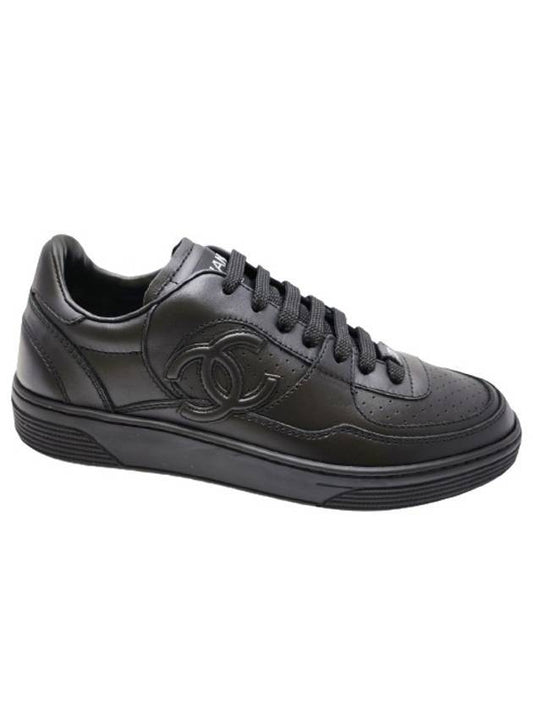 Workshop Collection CC Logo Calfskin Low Top Sneakers Black - CHANEL - BALAAN 1